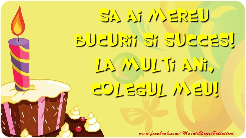 Felicitari de zi de nastere pentru Coleg - Sa ai mereu bucurii si succes! La multi ani, colegul meu