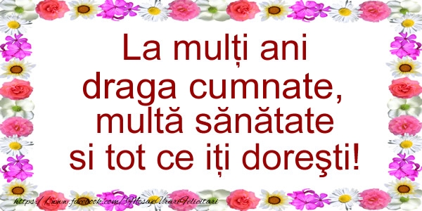 Felicitari de zi de nastere pentru Cumnat - La multi ani draga cumnate, multa sanatate si tot ce iti doresti!