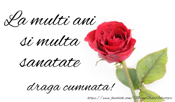Felicitari de zi de nastere pentru Cumnata - La multi ani si multa sanatate draga cumnata!