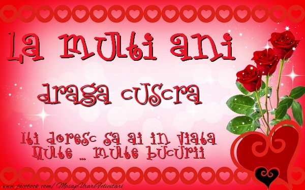 Felicitari de zi de nastere pentru Cuscra - La multi ani draga cuscra