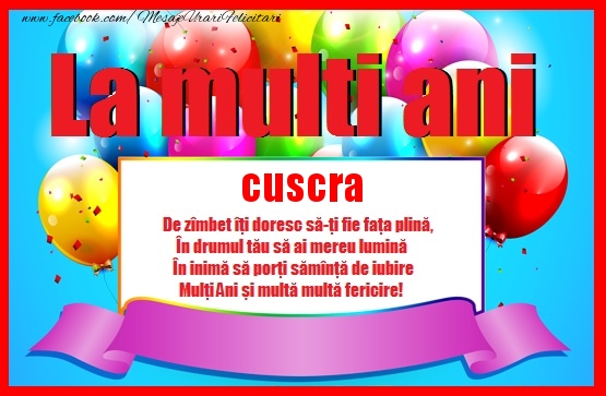 Felicitari de zi de nastere pentru Cuscra - La multi ani cuscra