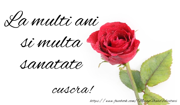 Felicitari de zi de nastere pentru Cuscra - La multi ani si multa sanatate cuscra!