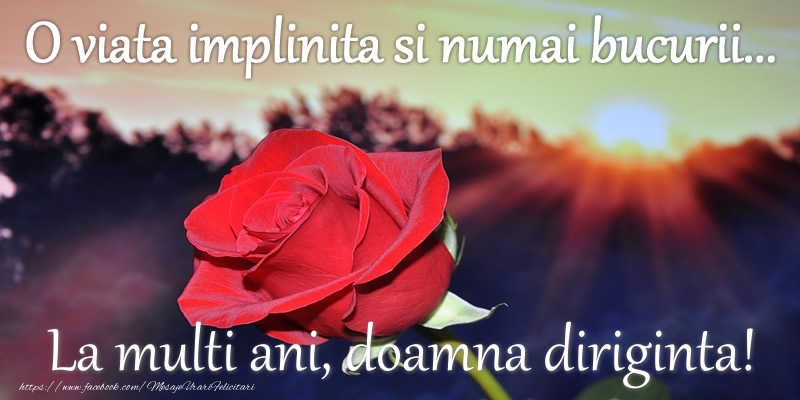 Felicitari de zi de nastere pentru Diriginta - O viata implinita si numai bucurii... La multi ani doamna diriginta!