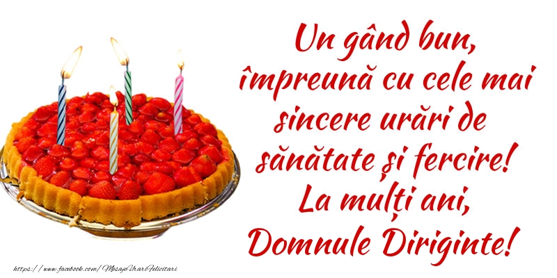 Felicitari de zi de nastere pentru Diriginte - Un gând bun, împreună cu cele mai sincere urări de sănătate și fercire! La mulți ani, domnule diriginte!