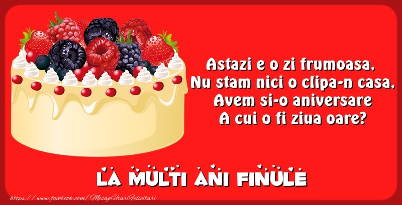 Felicitari de zi de nastere pentru Fin - La multi ani finule