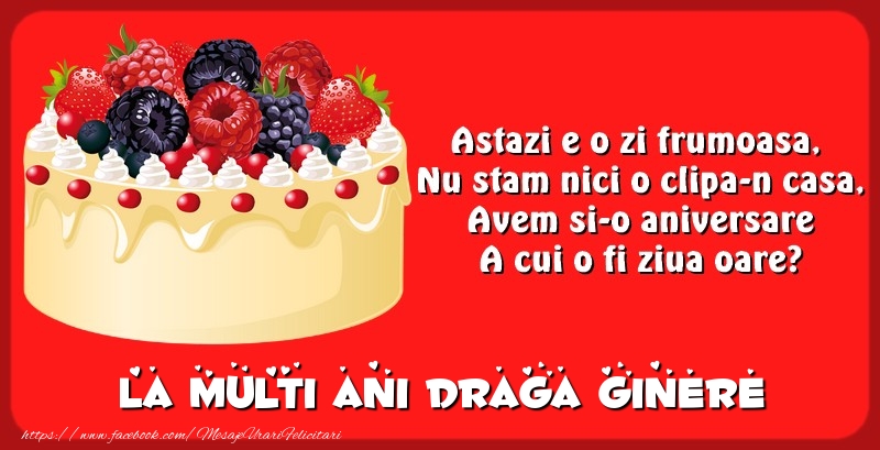 Felicitari de zi de nastere pentru Ginere - La multi ani draga ginere