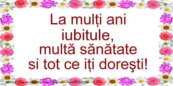 Felicitari de zi de nastere pentru Iubit - La multi ani iubitule, multa sanatate si tot ce iti doresti!