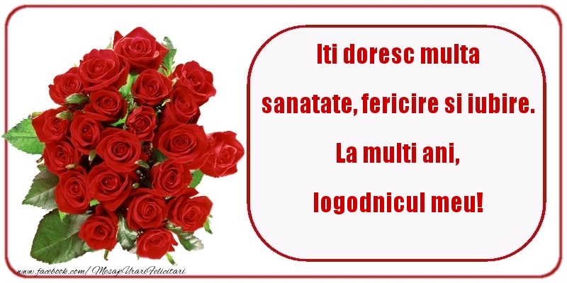 Felicitari de zi de nastere pentru Logodnic - Iti doresc multa sanatate, fericire si iubire. La multi ani, logodnicul meu