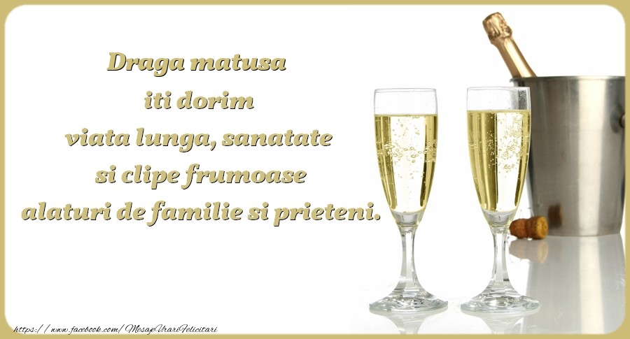 Felicitari de zi de nastere pentru Matusa - Draga matusa iti dorim viata lunga, sanatate si clipe frumoase alaturi de familie si prieteni. Cu drag