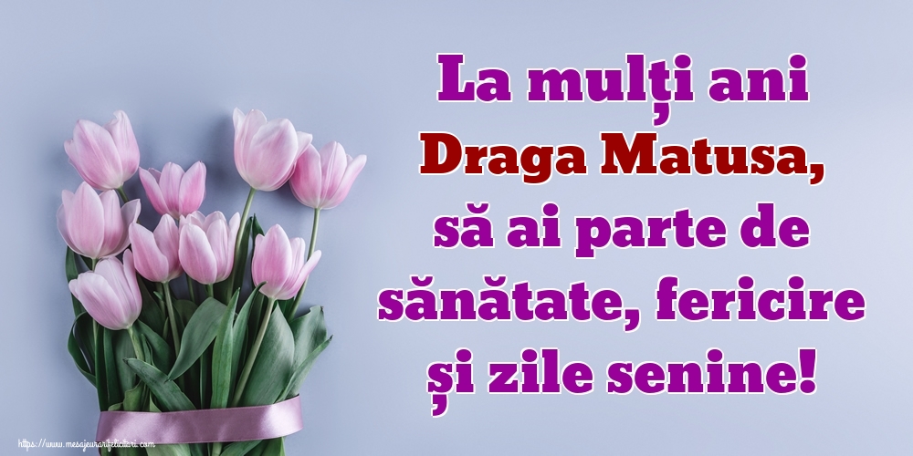Felicitari de zi de nastere pentru Matusa - La mulți ani draga matusa, să ai parte de sănătate, fericire și zile senine!