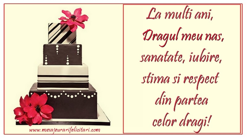 Felicitari de zi de nastere pentru Nas - La multi ani, dragul meu nas