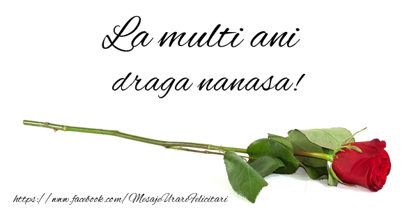 Felicitari de zi de nastere pentru Nasa - La multi ani draga nanasa!