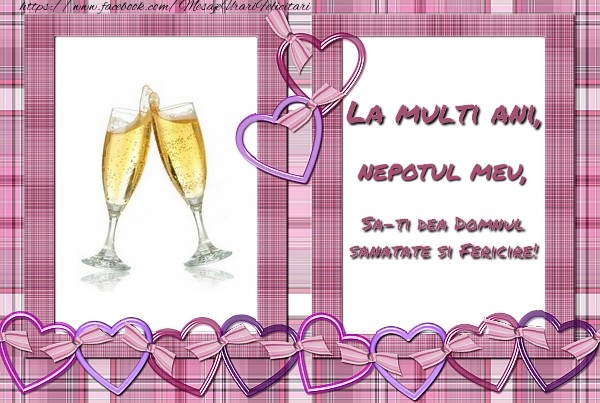 Felicitari de zi de nastere pentru Nepot - La multi ani, nepotul meu, sa-ti dea Domnul sanatate si fericire!