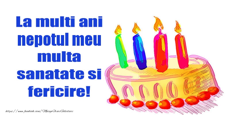 Felicitari de zi de nastere pentru Nepot - La mult ani nepotul meu multa sanatate si fericire!