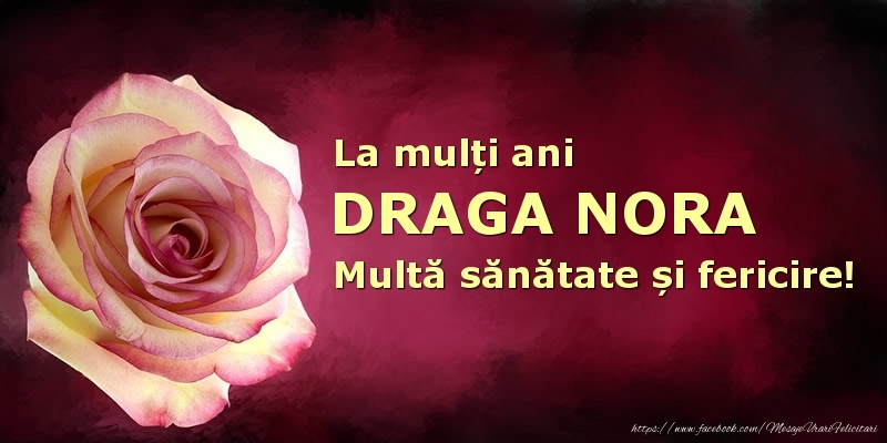 Felicitari de zi de nastere pentru Nora - La mulți ani draga nora! Multă sănătate și fericire!