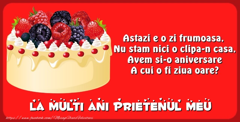 Felicitari de zi de nastere pentru Prieten - La multi ani prietenul meu