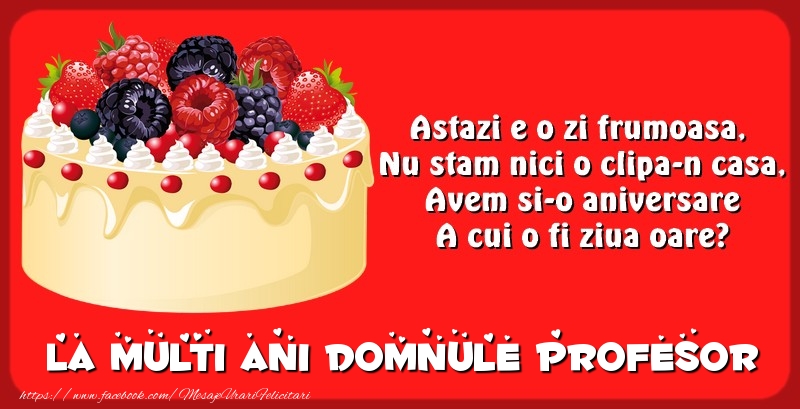 Felicitari de zi de nastere pentru Profesor - La multi ani domnule profesor