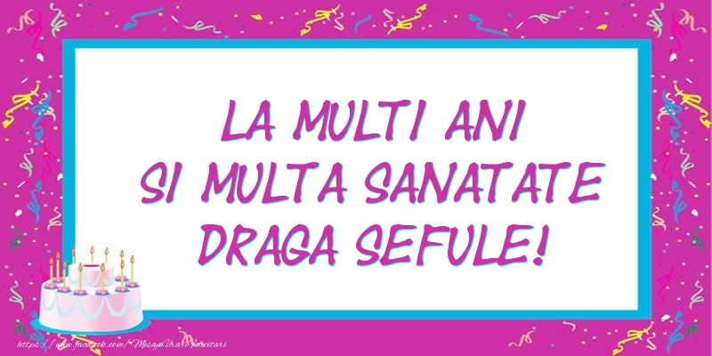 Felicitari de zi de nastere pentru Sef - La multi ani si multa sanatate draga sefule!