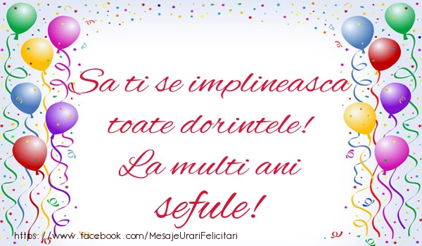 Felicitari de zi de nastere pentru Sef - Sa ti se implineasca toate dorintele! La multi ani sefule!