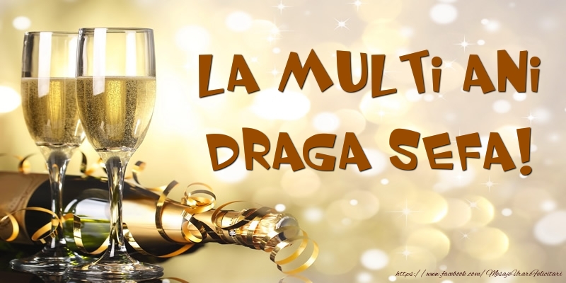 Felicitari de zi de nastere pentru Sefa - Sampanie - La multi ani, draga sefa!