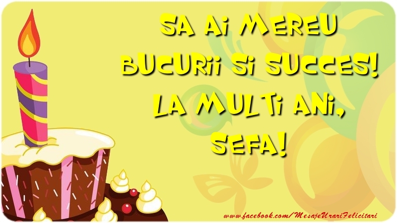Felicitari de zi de nastere pentru Sefa - Sa ai mereu bucurii si succes! La multi ani, sefa