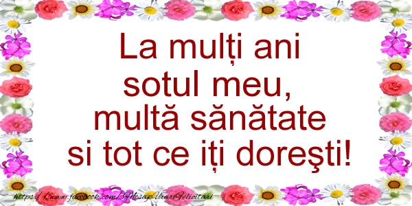 Felicitari de zi de nastere pentru Sot - La multi ani sotul meu, multa sanatate si tot ce iti doresti!