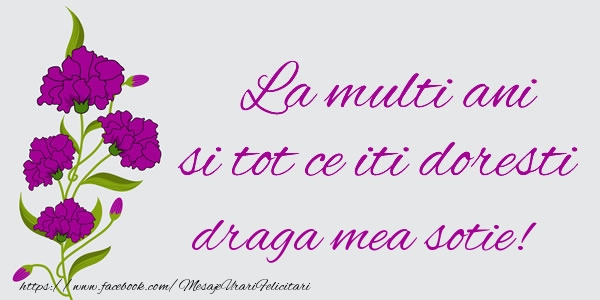 Felicitari de zi de nastere pentru Sotie - La multi ani si tot ce iti doresti draga mea sotie!