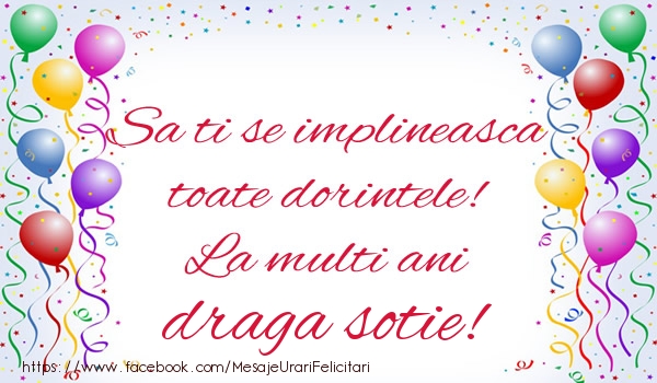 Felicitari de zi de nastere pentru Sotie - Sa ti se implineasca toate dorintele! La multi ani draga sotie!