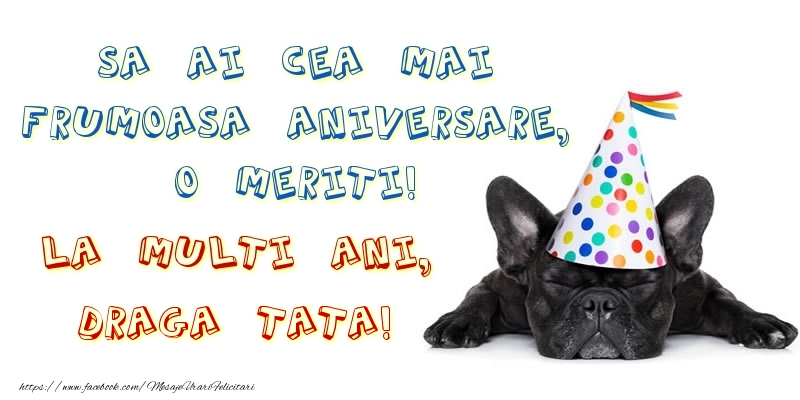 Felicitari de zi de nastere pentru Tata - Sa ai cea mai frumoasa aniversare, o meriti! La multi ani, draga tata!