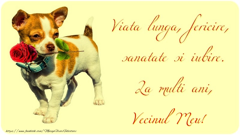 Felicitari de zi de nastere pentru Vecin - Viata lunga, fericire, sanatate si iubire. La multi ani, vecinul meu