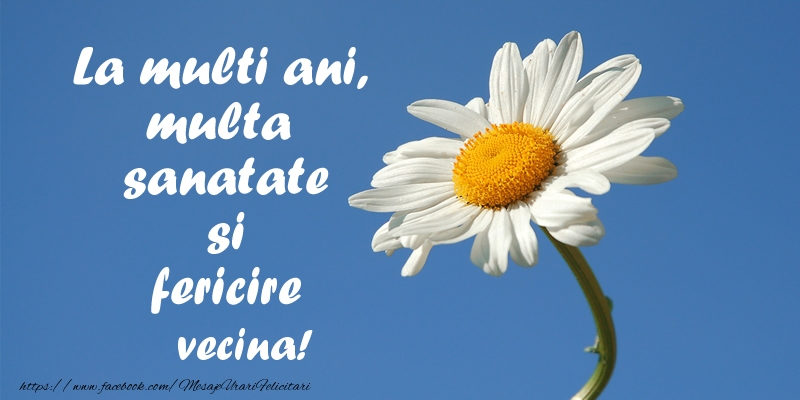 Felicitari de zi de nastere pentru Vecina - La multi ani, multa sanatate si fericire vecina!