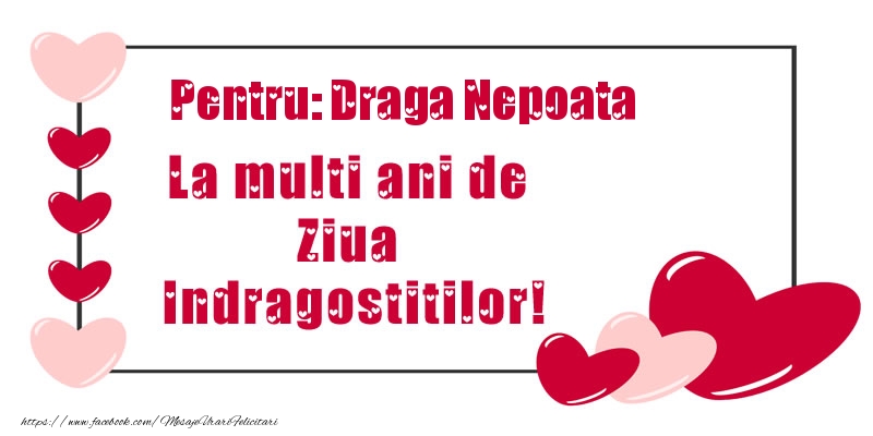 Felicitari Ziua indragostitilor pentru Nepoata - Pentru: draga nepoata La multi ani de Ziua Indragostitilor!