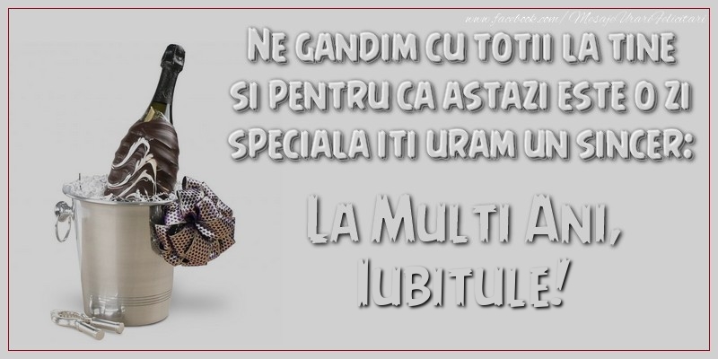 Felicitari de Ziua Numelui pentru Iubit - Ne gandim cu totii la tine si pentru ca astazi este o zi speciala iti uram un sincer: La multi ani, iubitule