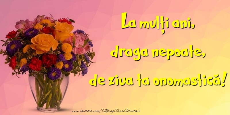 Felicitari de Ziua Numelui pentru Nepot - La mulți ani, de ziua ta onomastică! draga nepoate
