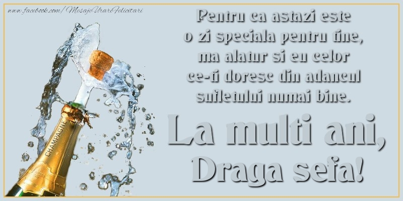 Felicitari de Ziua Numelui pentru Sefa - Pentru ca astazi este o zi speciala pentru tine, ma alatur si eu celor ce-ti doresc din adancul sufletului numai bine. La multi an, draga sefa