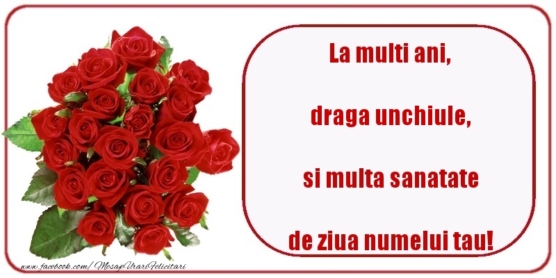 Felicitari de Ziua Numelui pentru Unchi - La multi ani, si multa sanatate de ziua numelui tau! draga unchiule