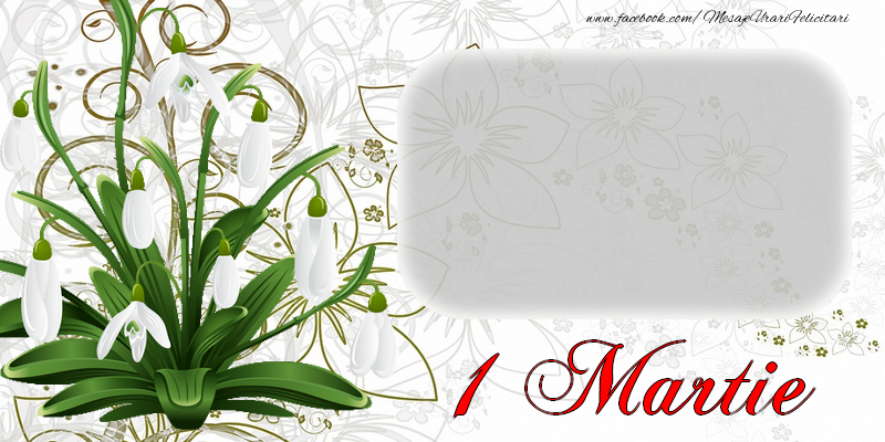 Felicitari personalizate de 1 Martie - Ghiocei & 1 Poza & Ramă Foto | 1 Martie