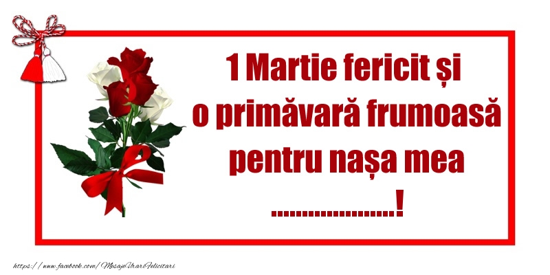 Felicitari personalizate de 1 Martie - 1 Martie fericit și o primăvară frumoasă pentru nașa mea ...!
