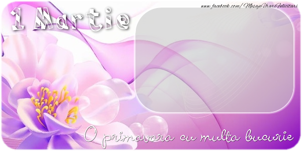 Felicitari personalizate de 1 Martie - Baloane & Flori & 1 Poza & Ramă Foto | O primavara cu multa bucurie