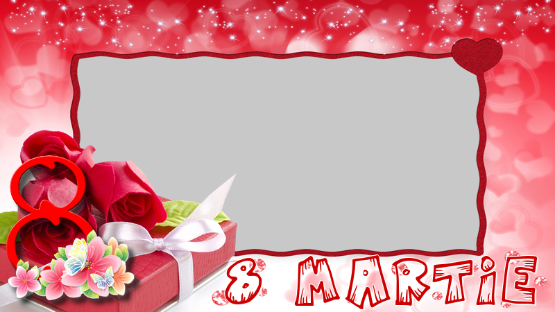 Felicitari personalizate de 8 Martie - Cadou & Trandafiri & 1 Poza & Ramă Foto | 8 Martie - Rama foto de 8 Martie