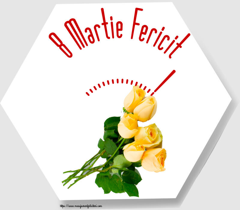 Felicitari personalizate de 8 Martie - Flori | 8 Martie Fericit ...! ~ șapte trandafiri galbeni