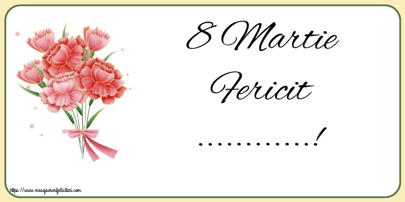 Felicitari personalizate de 8 Martie - Flori | 8 Martie Fericit ...! ~ buchet de garoafe - Clipart