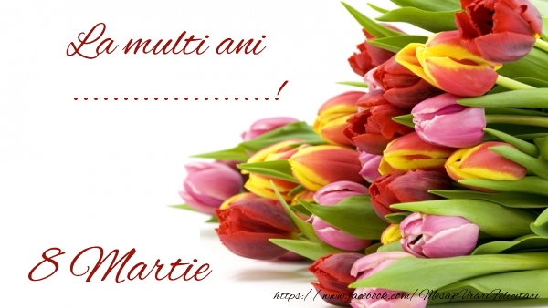 Felicitari personalizate de 8 Martie - Lalele multicolore: La multi ani ...! 8 Martie