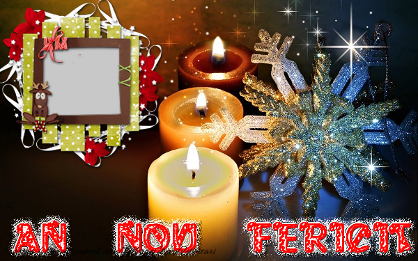 Felicitari personalizate de Anul Nou - Lumanari & 1 Poza & Ramă Foto | An Nou Fericit