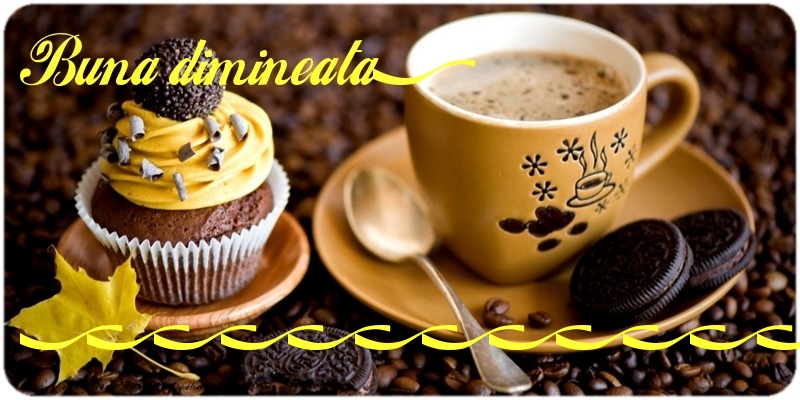 Felicitari personalizate de buna dimineata - ☕ Buna dimineata, ... - Cafea, bicuiți si prăjitură