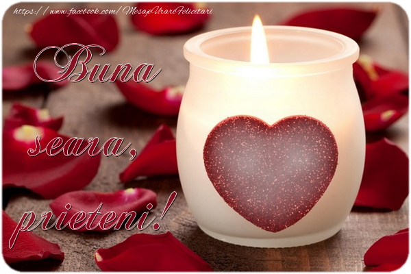 Felicitari personalizate de buna seara - ❤️❤️❤️ Inimioare & 1 Poza & Ramă Foto | Buna seara, prieteni!