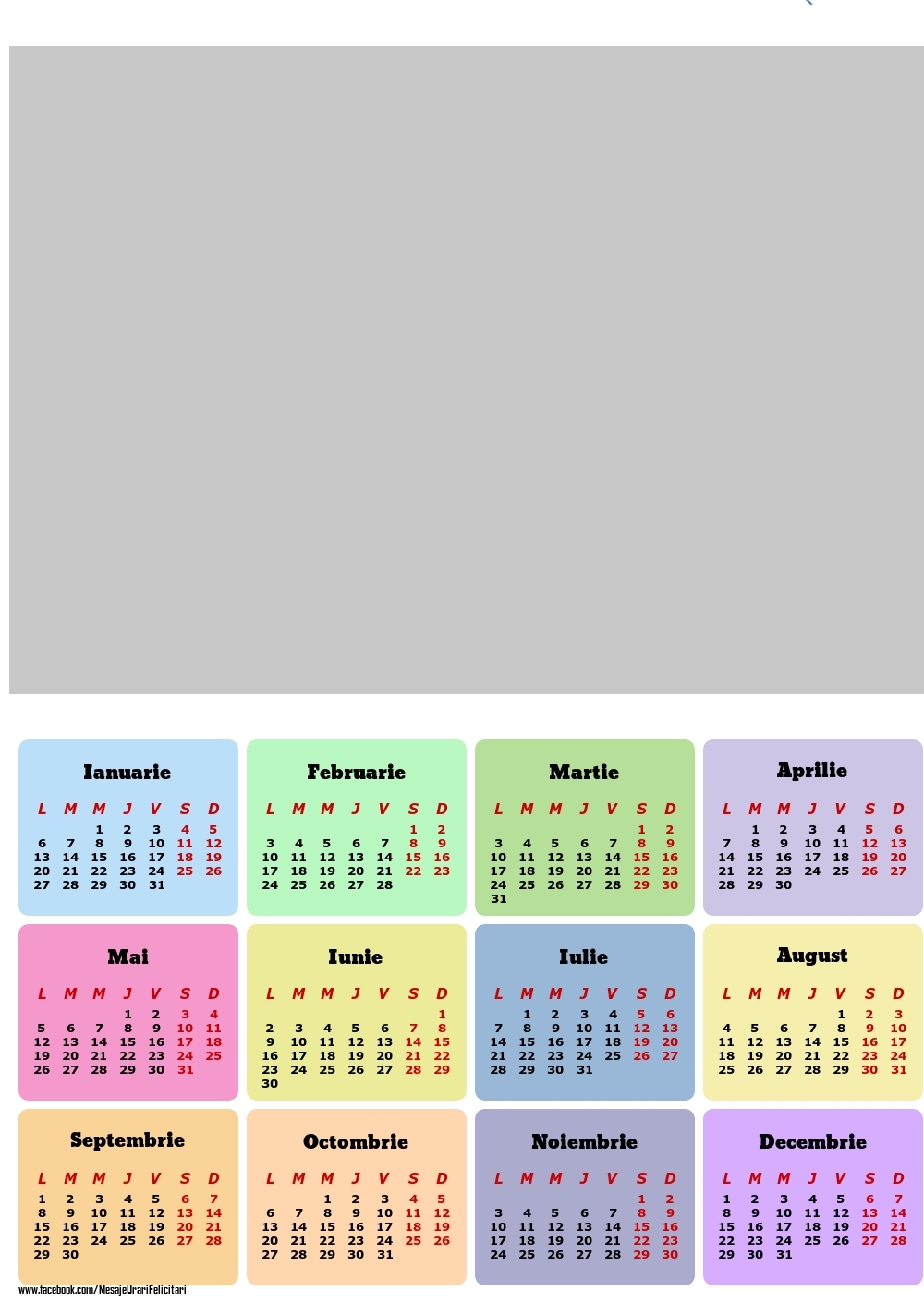 Felicitari personalizate cu calendare - Calendar 2025 - Multicolor