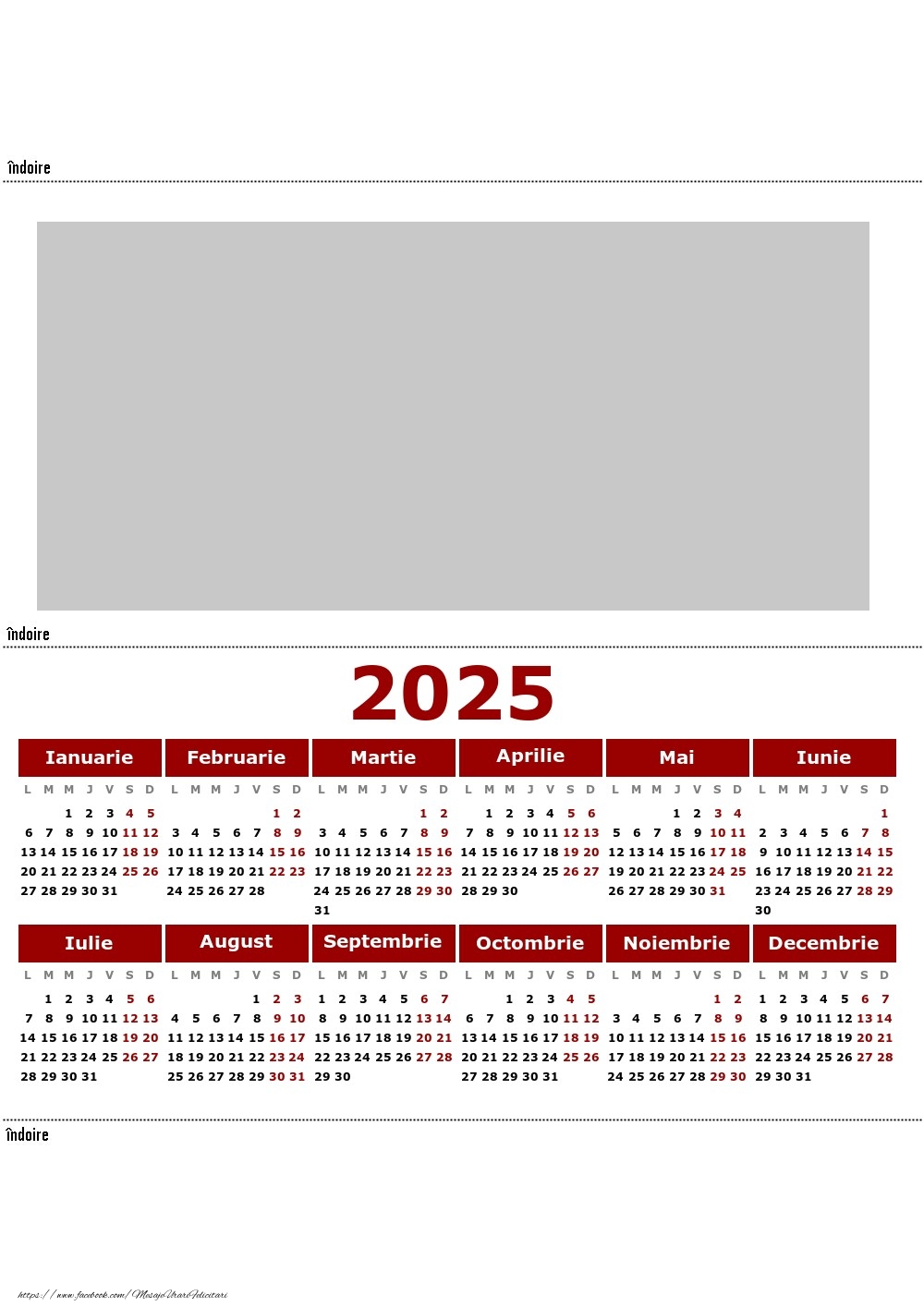 Felicitari personalizate cu calendare - Calendar 2025 de birou - Model 00120