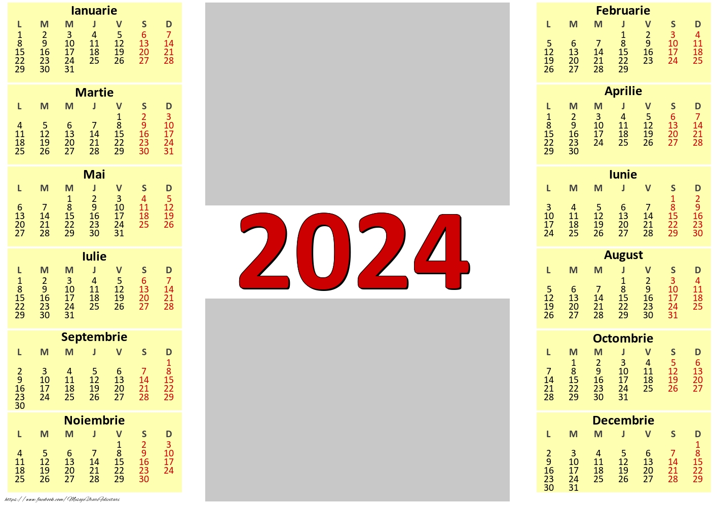 Felicitari personalizate cu calendare - Calendar 2024 clasic cu 2 poze