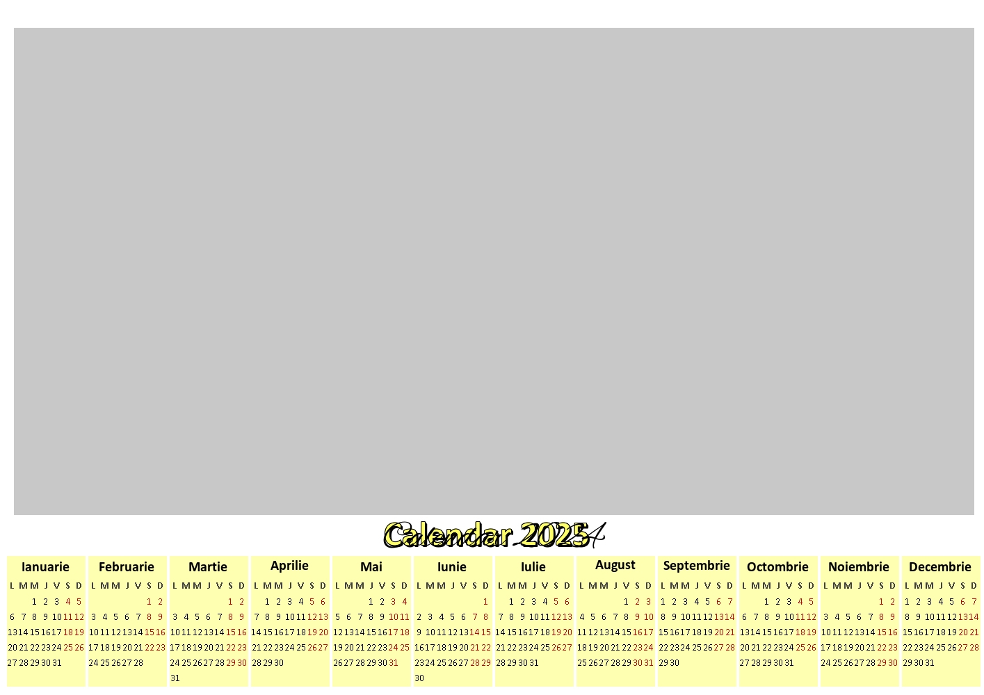 Felicitari personalizate cu calendare - Calendar 2025 clasic cu o poză